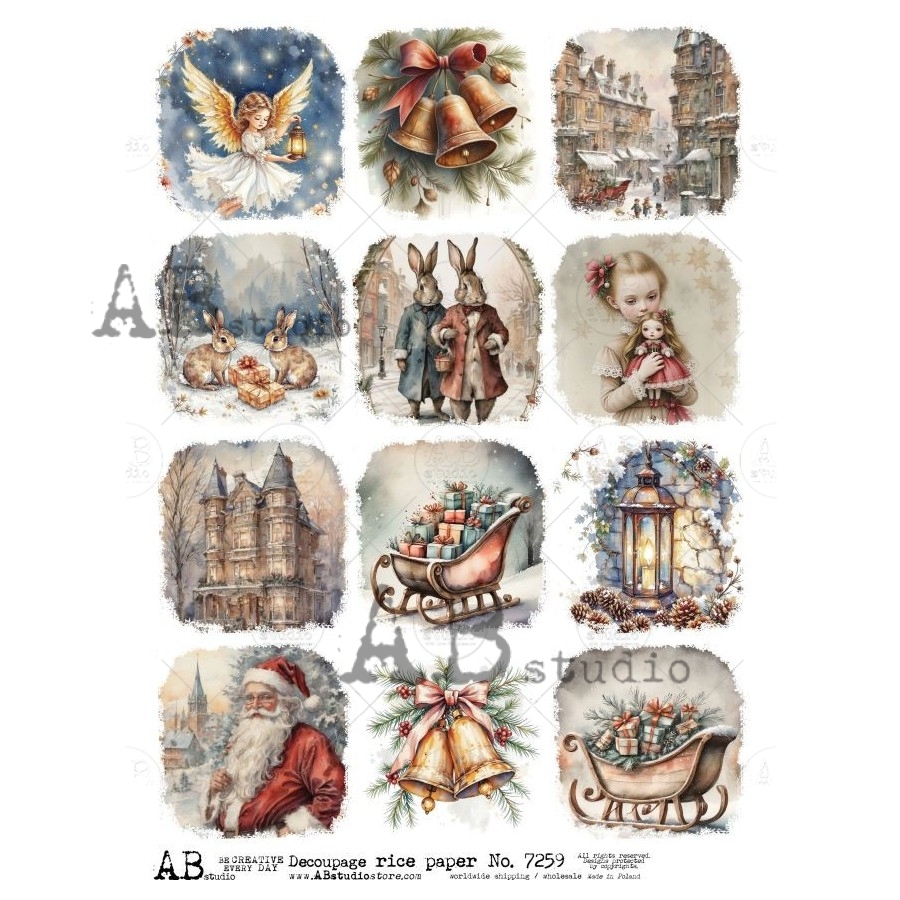 Hârtie de orez – Christmas Scenes 2 – A4 1 Hârtie de orez – Christmas Scenes 2 – A4