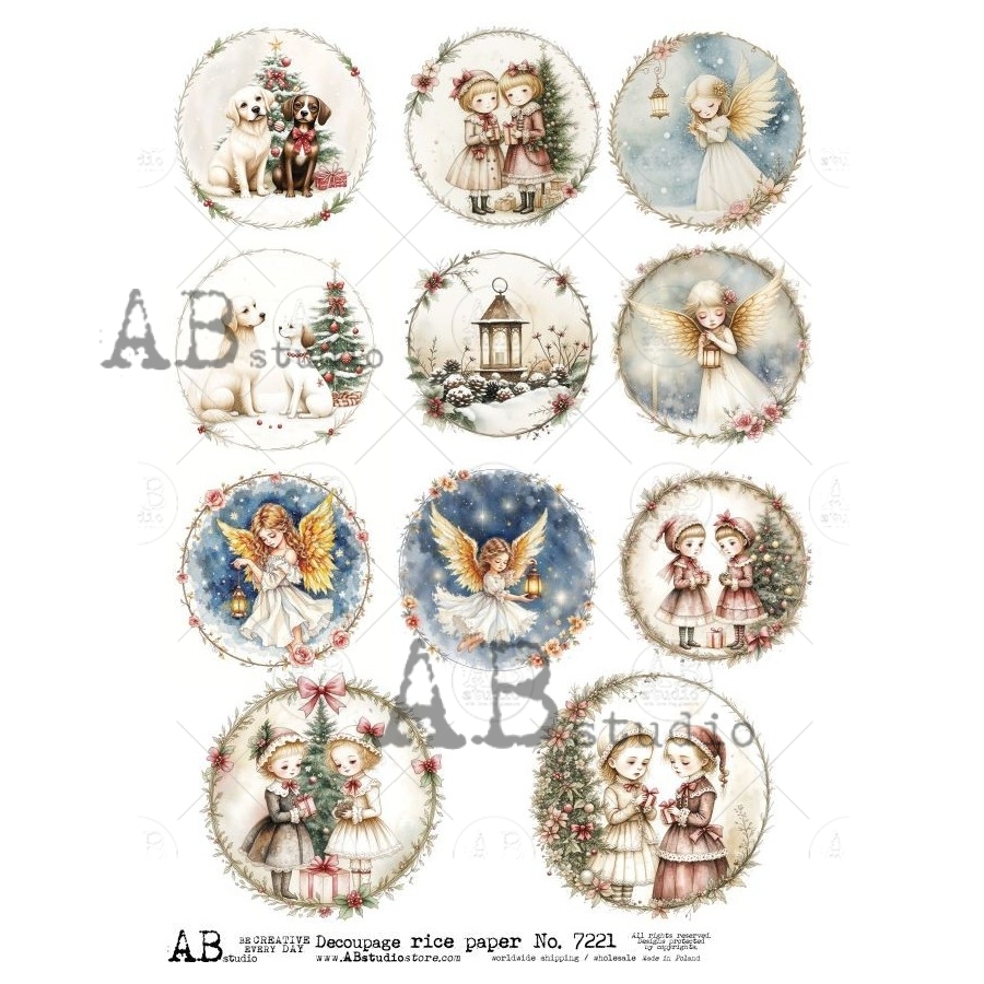 Hârtie de orez – Cute Medallions – A4 1 Hârtie de orez – Cute Medallions – A4