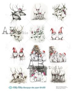 Hârtie de orez – Deers and Polar Bears - A4