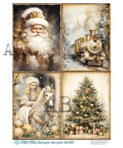 Hârtie de orez – Gold Christmas 2 – A4