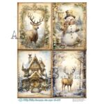 Hârtie de orez – Gold Christmas in 4 acts - A4