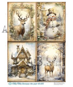 Hârtie de orez – Gold Christmas in 4 acts - A4