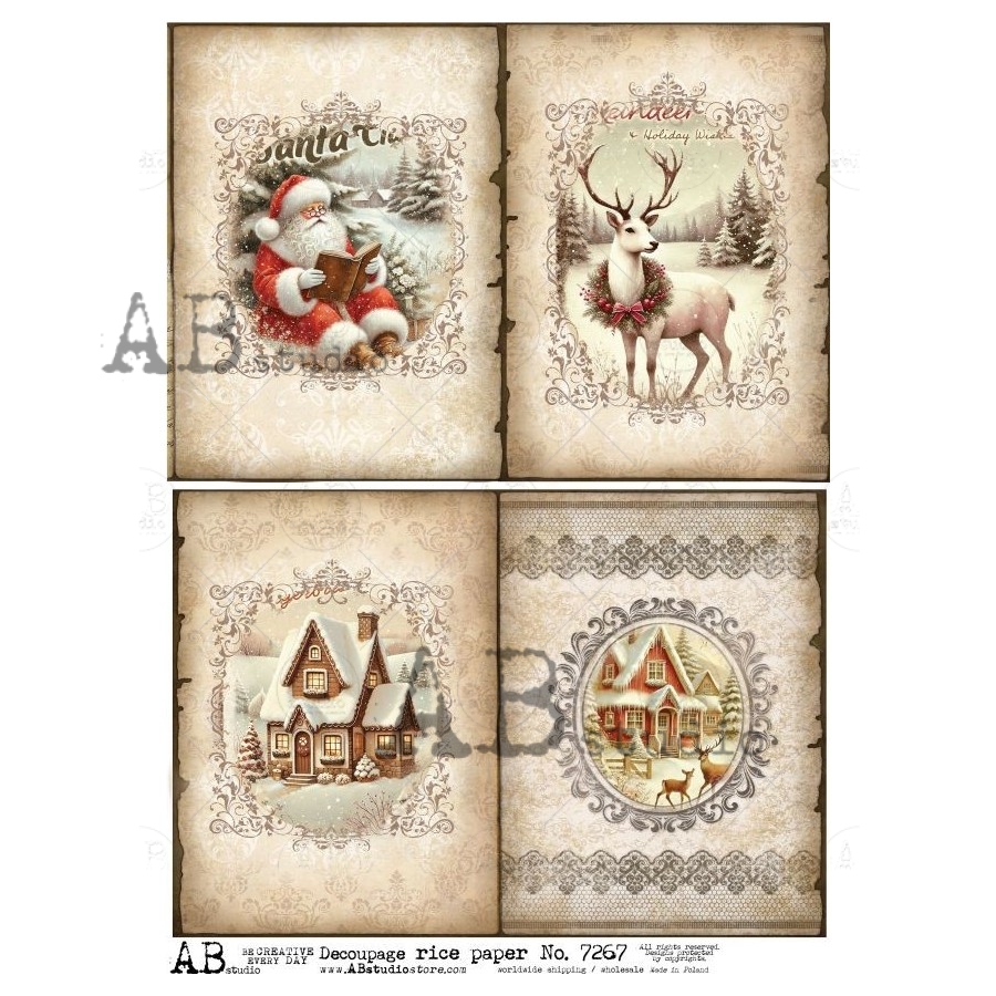 Hârtie de orez – Holiday Wishes - A4 1 Hârtie de orez – Holiday Wishes - A4