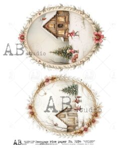 Hârtie de orez – Medallions with Children Playing – A4