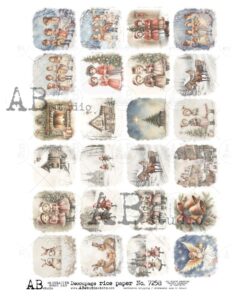 Hârtie de orez – Mini Christmas Scenes – A4