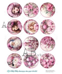 Hârtie de orez – Pink Christmas – A4