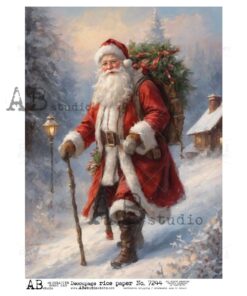 Hârtie de orez – Santa Claus is Coming – A4