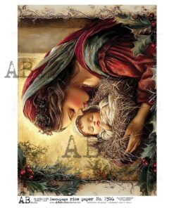 Hârtie de orez – The Virgin and Jesus - A4