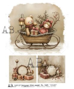 Hârtie de orez – Vintage Christmas Gifts – A4
