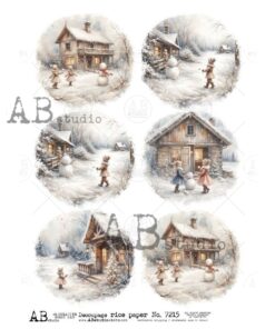 Hârtie de orez – Winter Fan 3 – A4