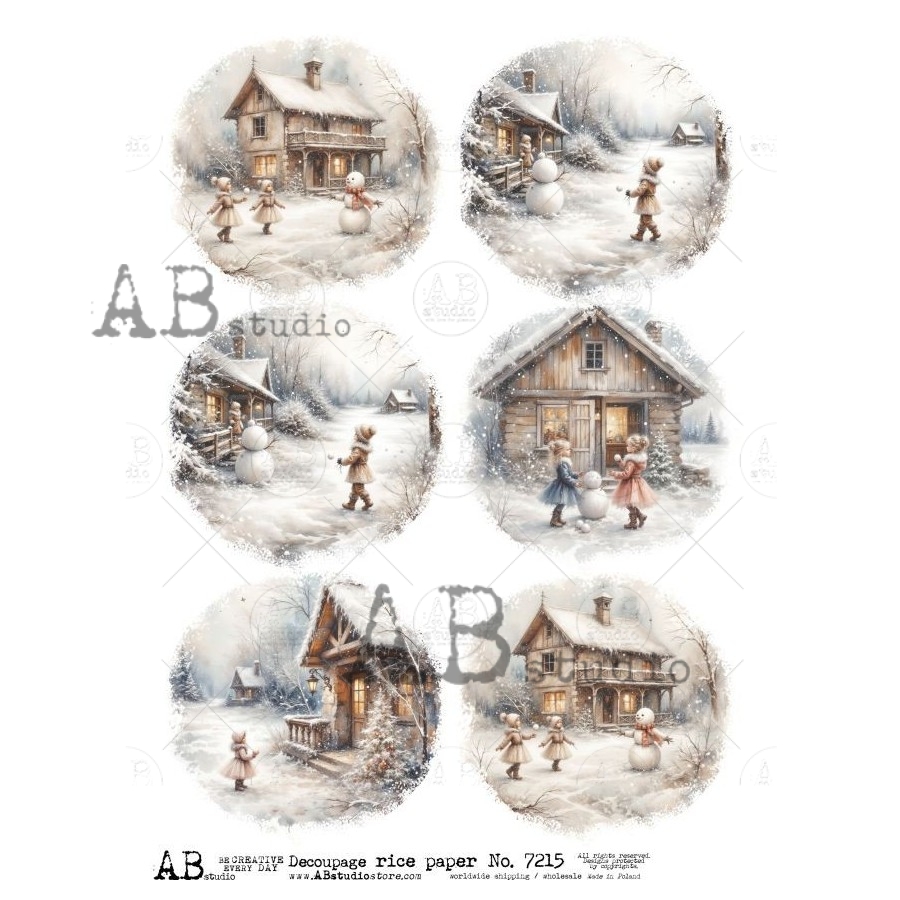 Hârtie de orez – Winter Fan 3 – A4 1 Hârtie de orez – Winter Fan 3 – A4