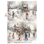 Hârtie de orez – Winter Fan – A4