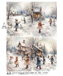 Hârtie de orez – Winter Fan – A4