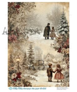Hârtie de orez – Winter Walk - A4