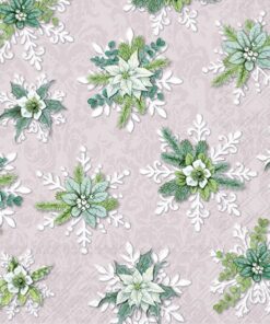 Șervețel - Blooming Snowflakes light rose - 33x33 cm