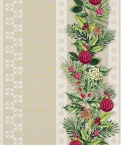 Șervețel - Christmas Elements Stripes - 33x33 cm