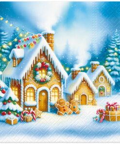 Șervețel - Christmas Lights Village - 33x33 cm