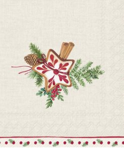 Șervețel - Christmas Medallion cream - 33x33 cm