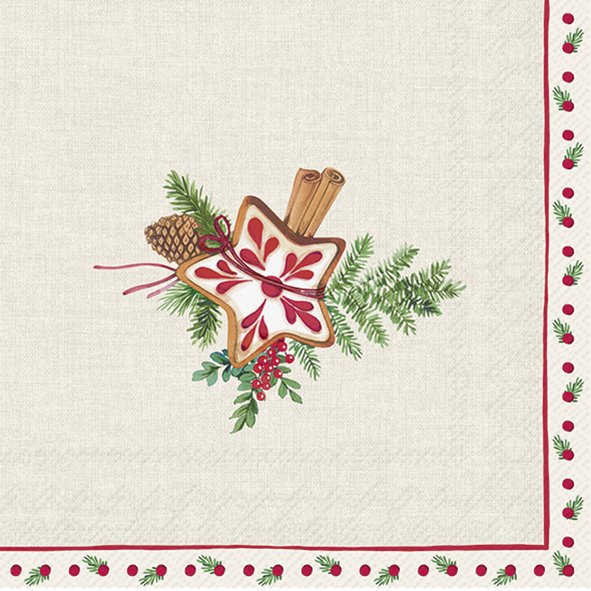 Șervețel - Christmas Medallion cream - 33x33 cm 1 Șervețel - Christmas Medallion cream - 33x33 cm