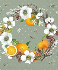 Șervețel - Helleborus and Oranges - 33x33 cm