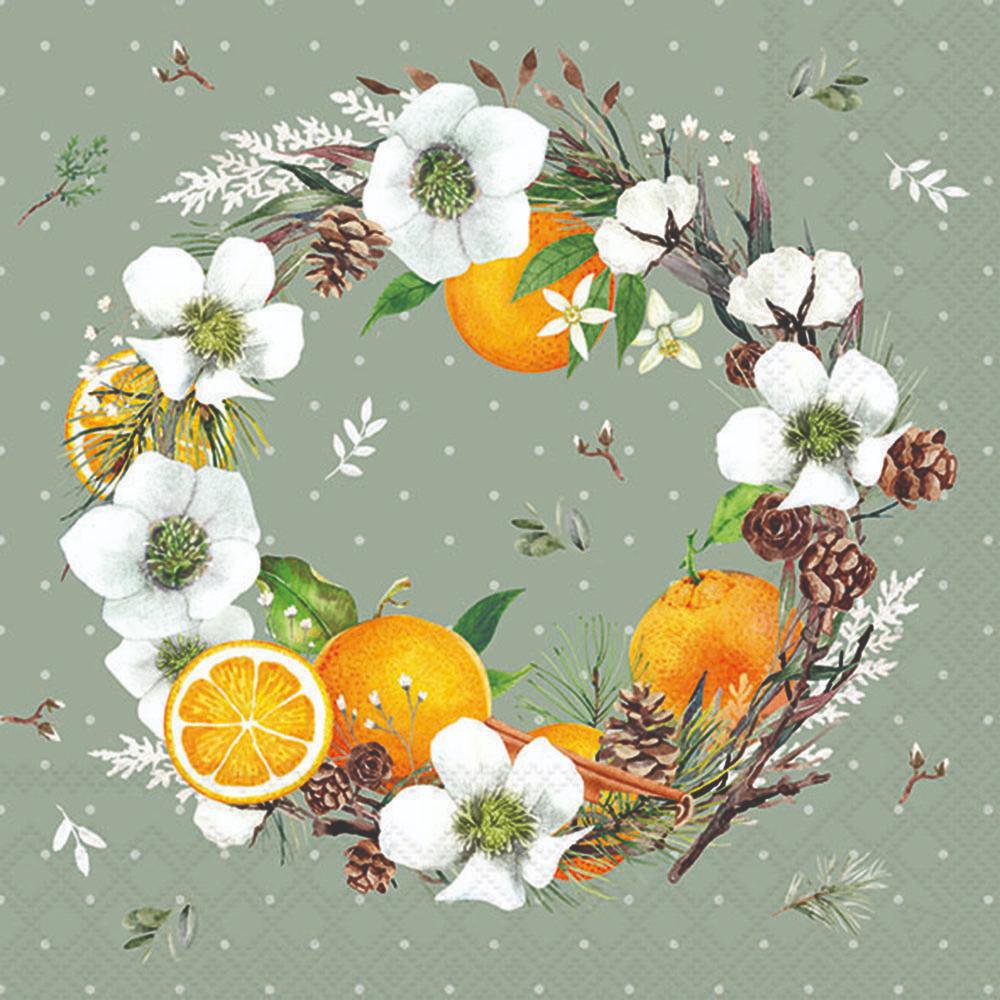 Șervețel - Helleborus and Oranges - 33x33 cm 1 Șervețel - Helleborus and Oranges - 33x33 cm