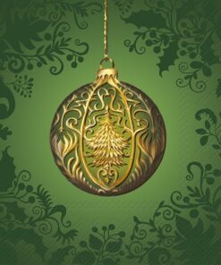 Șervețel - Opulent Christmas Ornament green - 33x33 cm