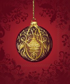 Șervețel - Opulent Christmas Ornament red - 33x33 cm