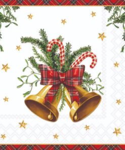 Șervețel - Scottish Bells white - 33x33 cm