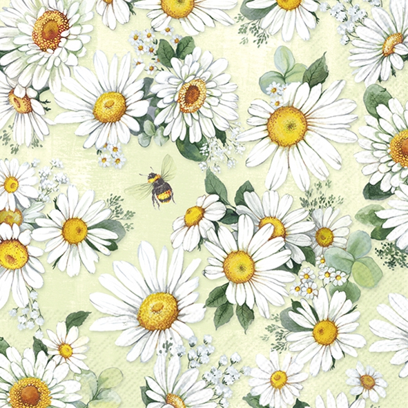 Șervețel – Daisies Wreath - 25x25 cm 1 Șervețel – Daisies Wreath - 25x25 cm