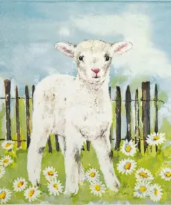 Șervețel – Lamb in the Meadow - 25x25 cm