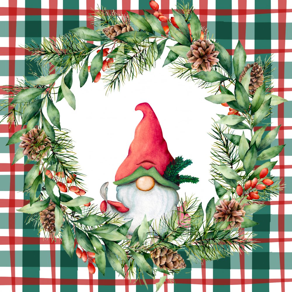 Șervețel – Xmas Check - 25×25 cm 1 Șervețel – Xmas Check - 25×25 cm