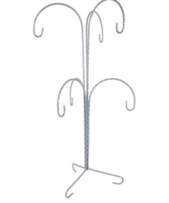 Suport metalic - 6 brațe - argintiu - h38 cm