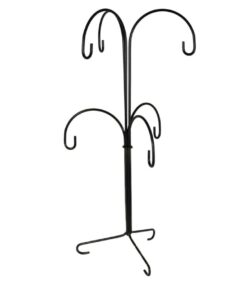 Suport metalic - 6 brațe - negru - h38 cm