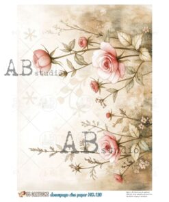 Hârtie de orez – Roses in Wild – A4