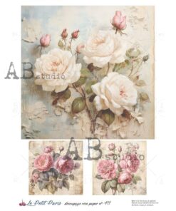 Hârtie de orez – Roses – A4