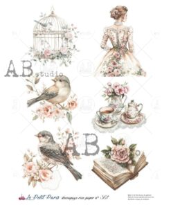 Hârtie de orez – Shabby Floral – A4