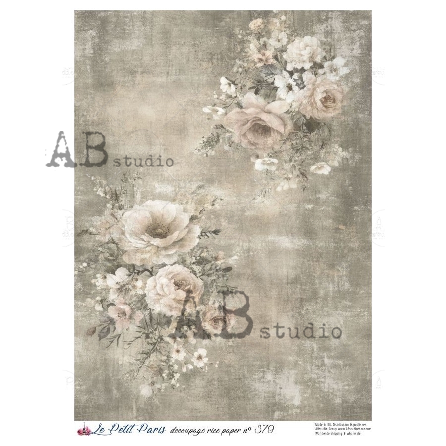 Hârtie de orez – Vintage Floral Wallpaper 2 – A4 1 Hârtie de orez – Vintage Floral Wallpaper 2 – A4