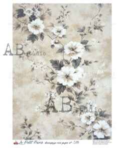 Hârtie de orez – Vintage Floral Wallpaper – A4