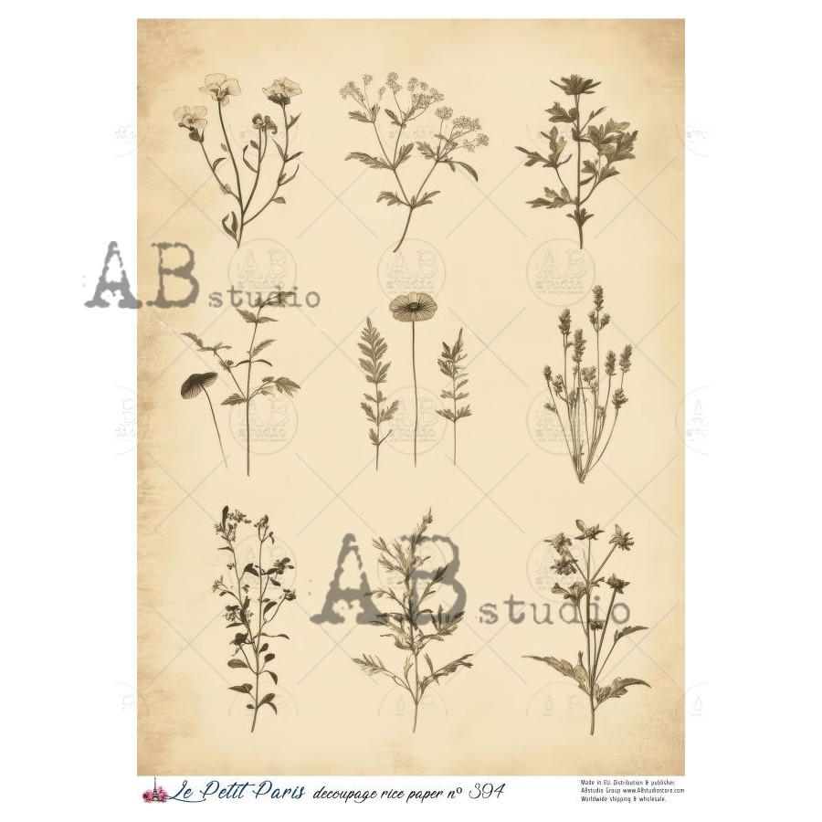 Hârtie de orez – Wild Plants – A4 1 Hârtie de orez – Wild Plants – A4