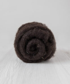 Lână Cardată Bergschaf - 100 g - NATURAL BROWN