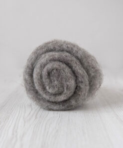 Lână Cardată Bergschaf - 100 g - NATURAL GREY