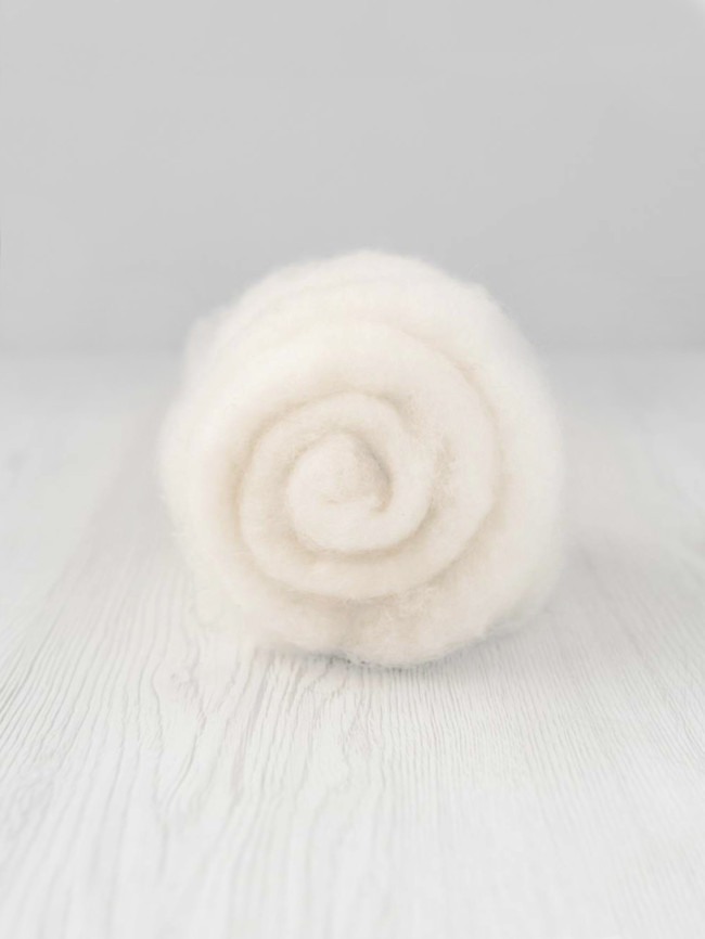 Lână Cardată Maori - 100 g - NATURAL WHITE 1 Lână Cardată Maori - 100 g - NATURAL WHITE