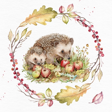 Șervețel - Hedgehog Autumn Feast - 33x33 cm 1 Șervețel - Hedgehog Autumn Feast - 33x33 cm