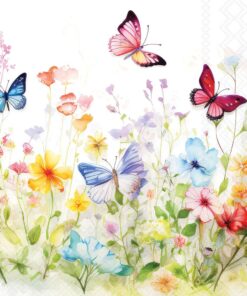 Șervețel – Butterflies in Field – 33×33 cm