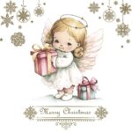 Șervețel – Lovely Angel with Presents – 33×33 cm