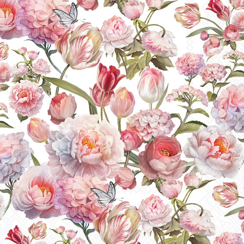 Șervețel – Roses and Tulips – 33×33 cm 1 Șervețel – Roses and Tulips – 33×33 cm