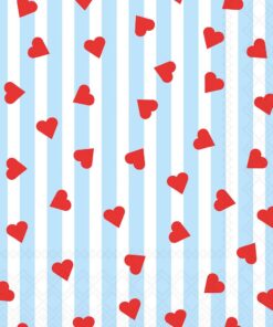 Șervețel – Sprinkled Hearts blue – 33×33 cm