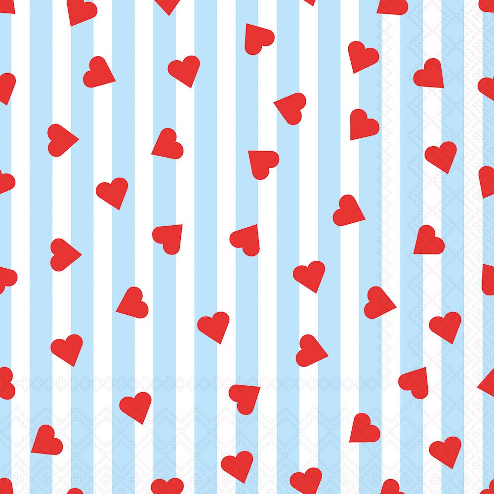 Șervețel – Sprinkled Hearts blue – 33×33 cm 1 Șervețel – Sprinkled Hearts blue – 33×33 cm