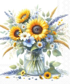 Șervețel – Sunflowers in Jar – 33×33 cm