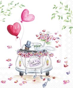 Șervețel – Wedding Car – 33×33 cm
